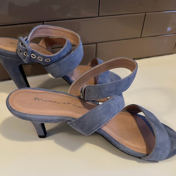 Mime et moi - Interchangeble Heels - Blue Suede - Picture 8 of 11